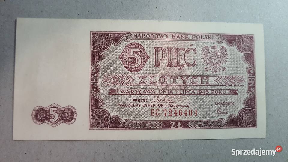 5 złotych 1948 s BC mazowieckie Warszawa sprzedam