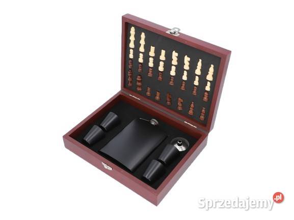 Zestaw Prezentowy Szachy Czarna Piersiówka 4 śląskie Ostrowy nad Okszą