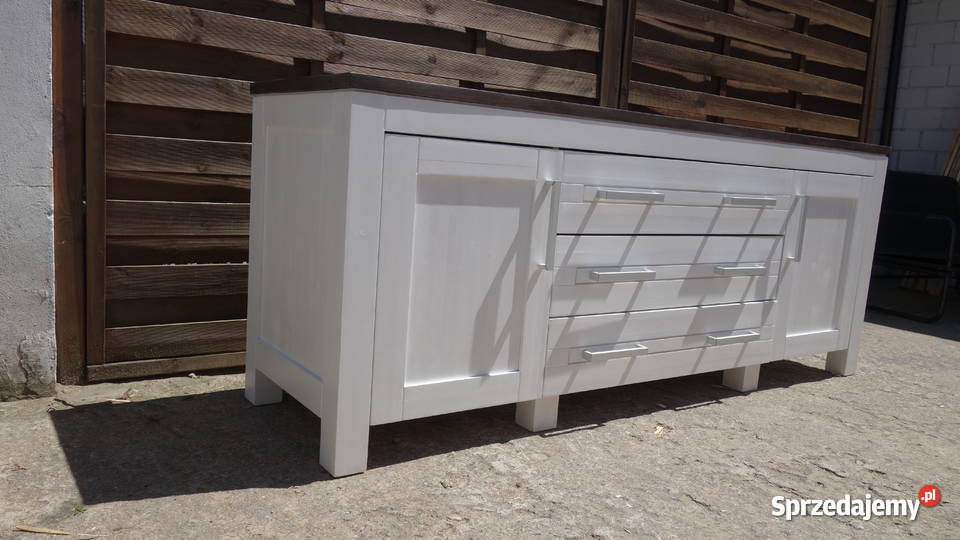 Komoda drewniana kredens biała duża OKAZJA Warszawa
