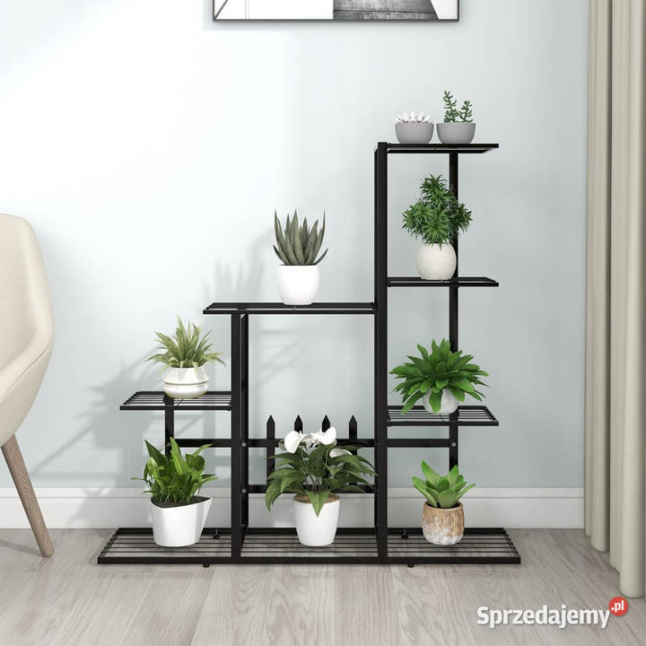 Stojak na kwiaty 945 x 25 x 88 czarny metalowy Warszawa