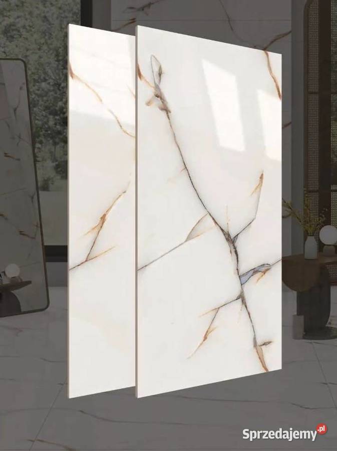 Płytki marmurowe 120x60 WYSOKI POŁYSK złoto Łask