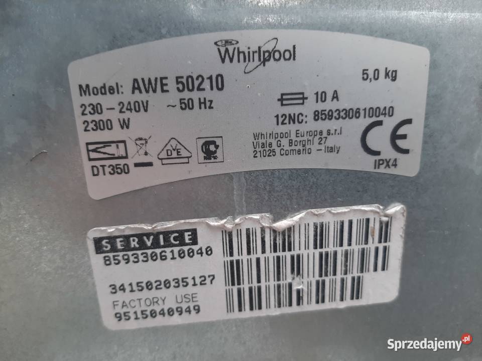 Części do pralki ładowanej góry Whirlpool drzwi Skierniewice sprzedam