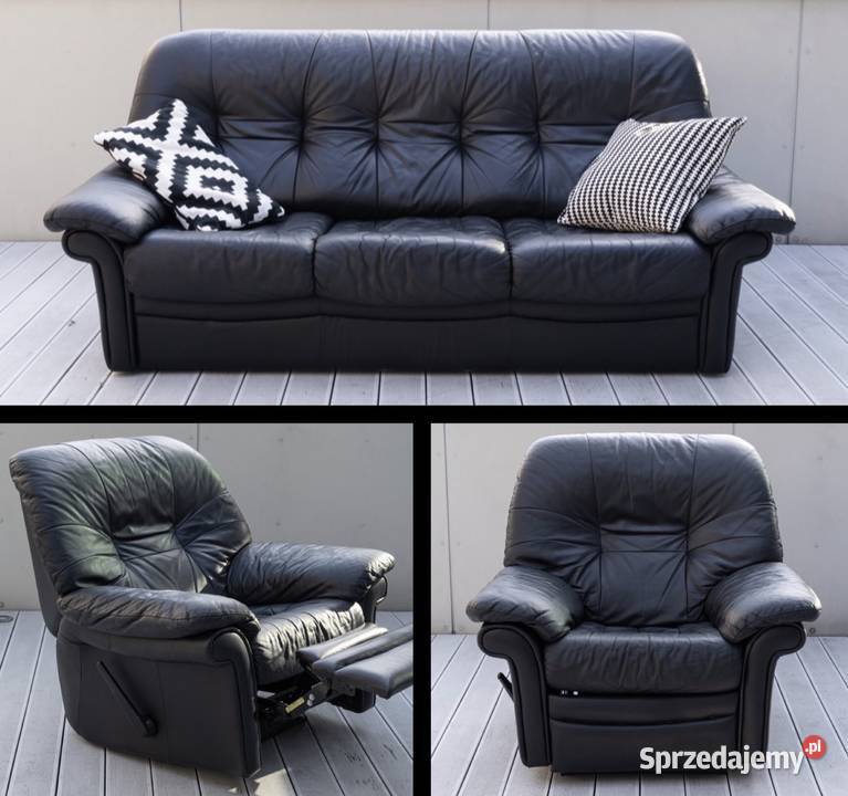 Luksusowy czarny fotel rozkładany recliner dolnośląskie