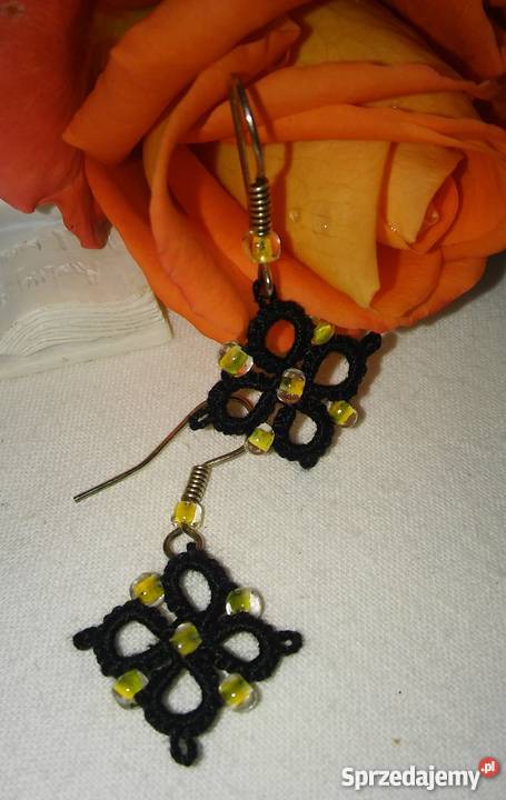 Kolczyki Frywolitkowe Wiśniowa