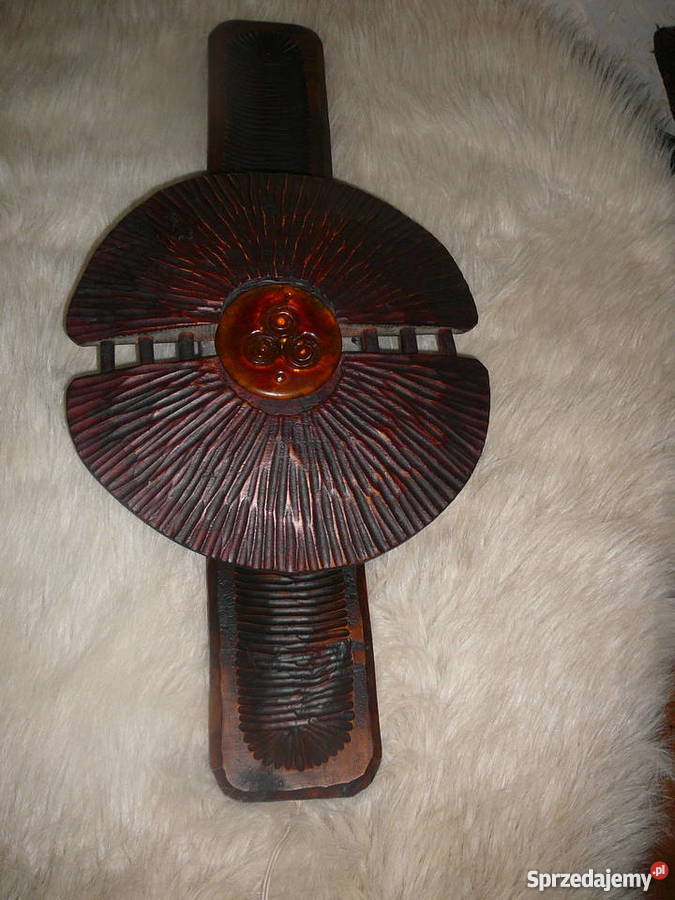 Lampa drewno duża rzeźbiona ścienna rzeźba ze dolnośląskie Wrocław