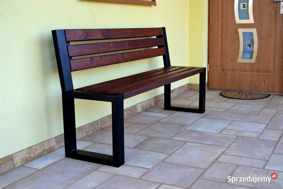 Ławka ogrodowa z oparciem miejska parkowa Ławki Białe Błoto