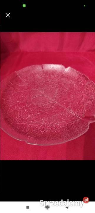 SZKLANA PATERA Z MOTYWEM LIŚCIA Pabianice sprzedam