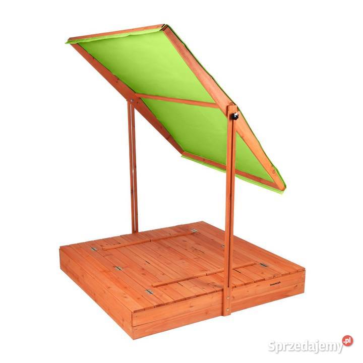 Drewniana piaskownica ogrodowa z daszkiem Poznań