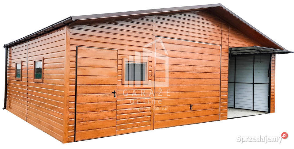 GARAZ BLASZANY 9m x 6m 2x Brama uchylna jasny samodzielny Tychy