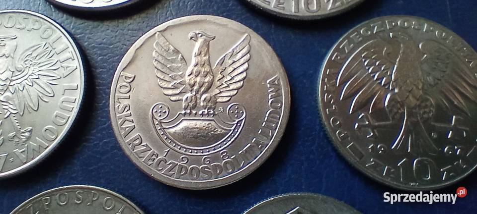Stare monety 10 złotych 7 monet PRL Polska Lesko