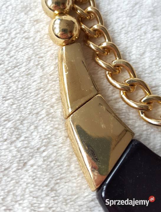 Naszyjnik kolor złoty czarny duży kolia Szczecin