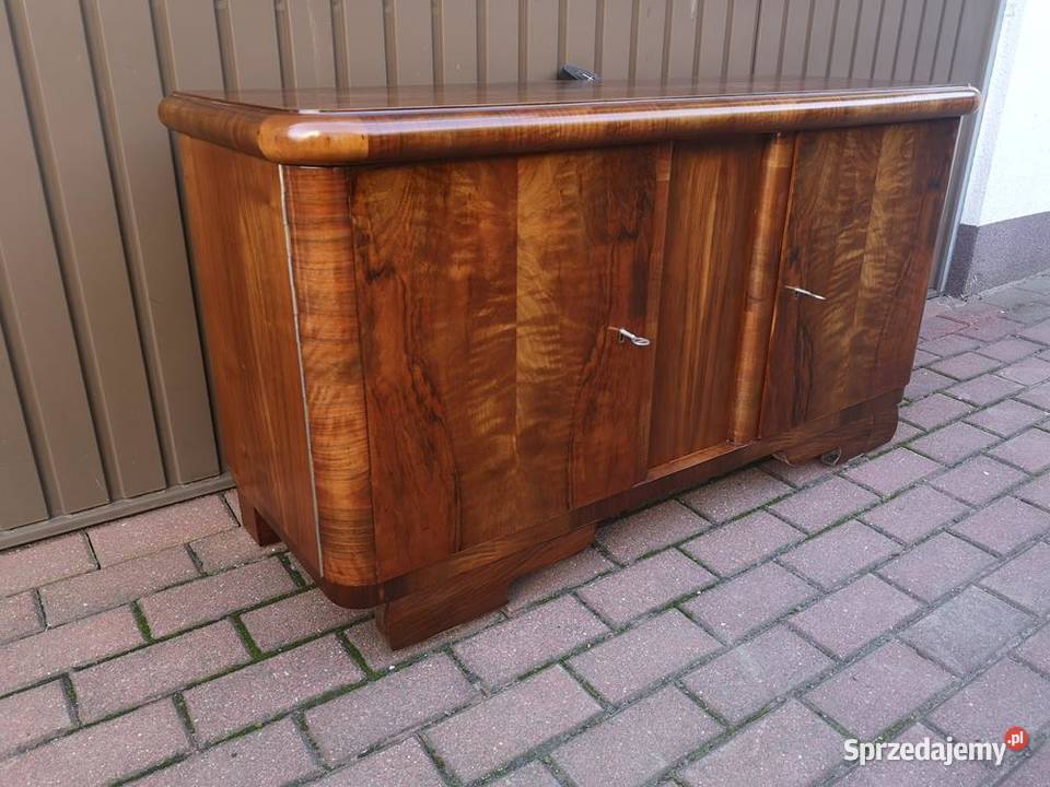 Komoda ARTDECO RTV Niska Orzech Zgrabna Stara Swarzędz