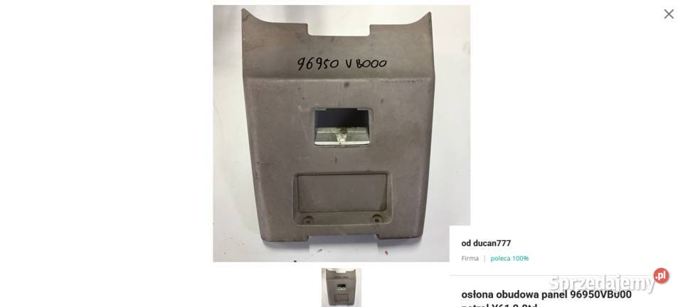 osłona obudowa panel 96950VB000 patrol Y61 28td Wyposażenie wnętrza dolnośląskie Jelcz-Laskowice