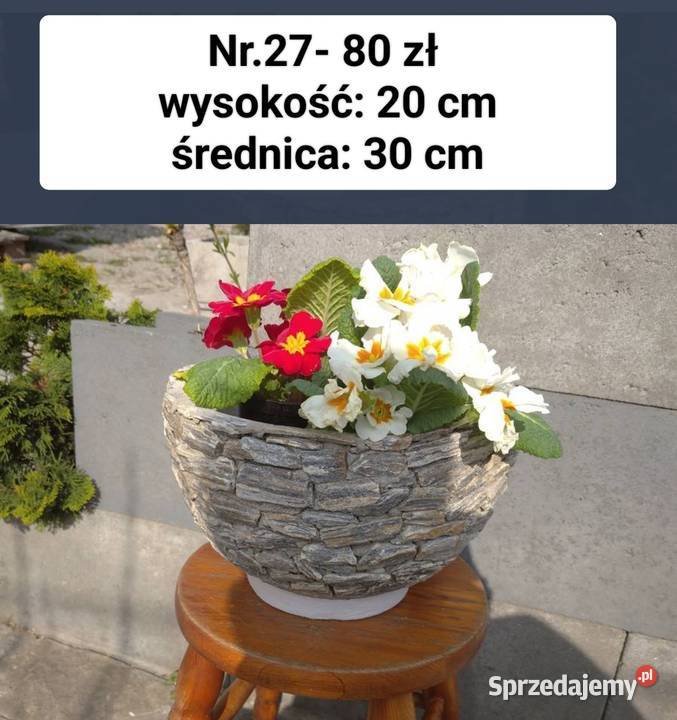 27 Doniczka z kamienia naturalnego rękodzieło Długołęka-Świerkla sprzedam