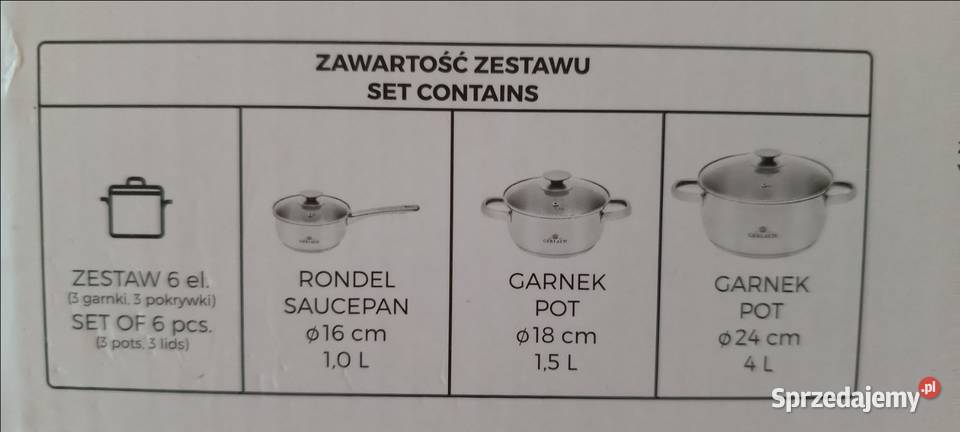 GERLACH First zestaw garnków z pokrywkami 6 Ełk