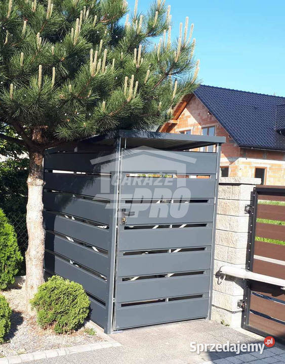 Wiata śmietnikowa spad tył 1x15m antracyt