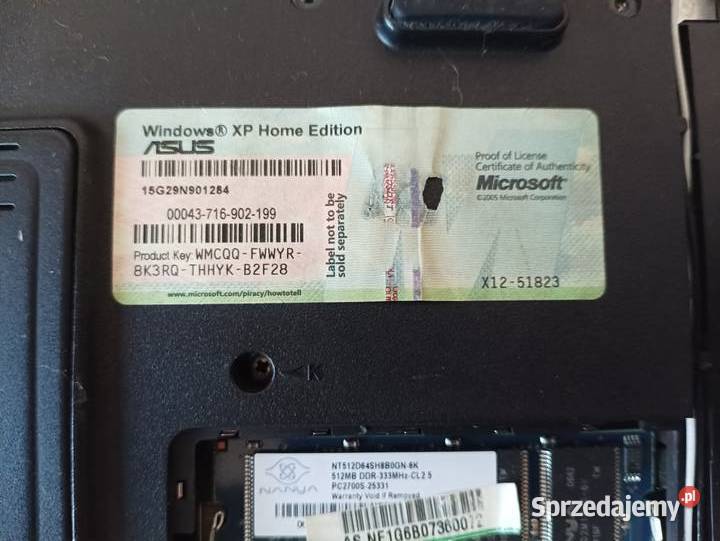 Sprzedam laptop Asus A6M śląskie Bieruń