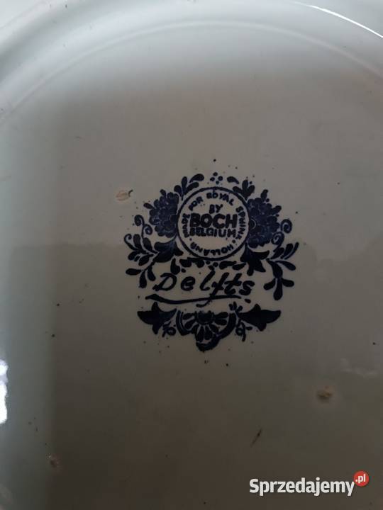 Duży talerz Boch Belgium Delfts kobaltowy Talerze i talerzyki