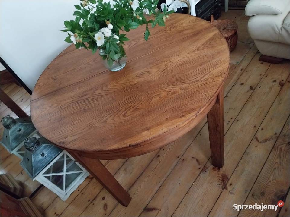 Stół okragly rozkladany retro prl lata 50 te sprzedam