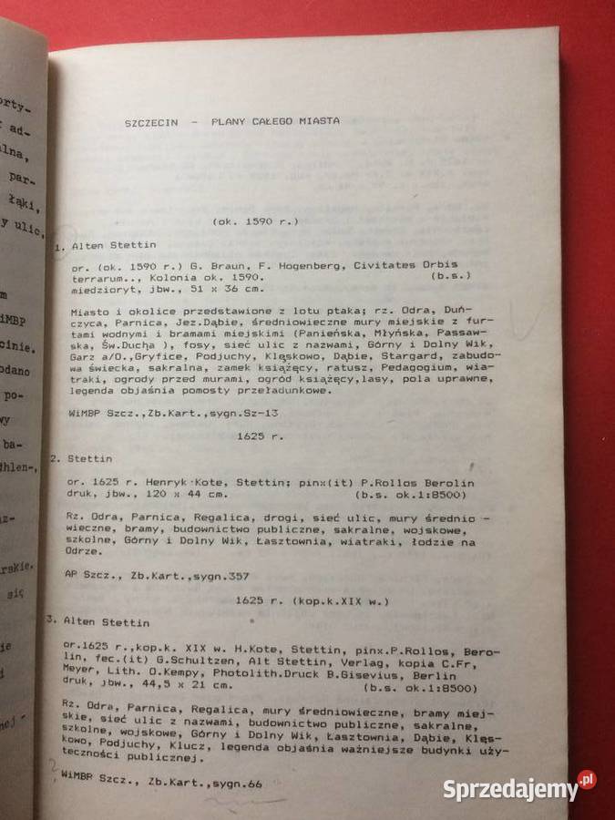 674 Katalog Planów Miasta Szczecina 1590 1944 Szczecin