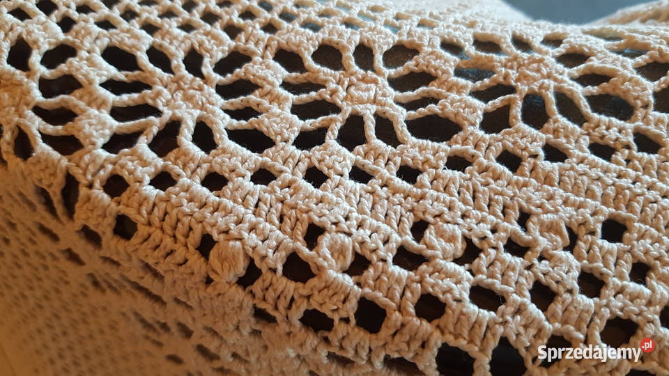 Stara firanka robiona na szydełku Myszków