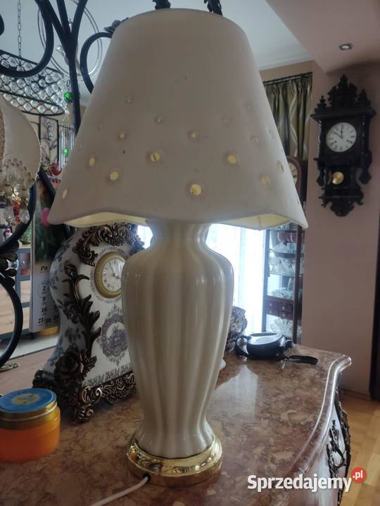 lampa lampka na złotej podstawie Lampy stołowe i nocne Gorzów Wielkopolski