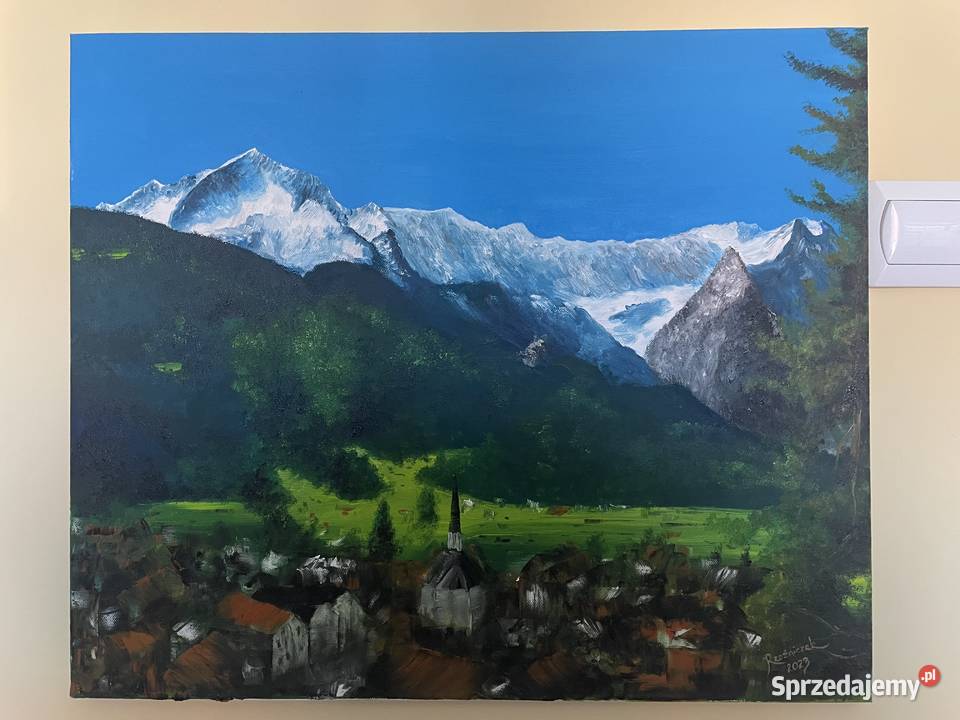 Obraz olejny Alpy Zugspitze Gliwice sprzedam