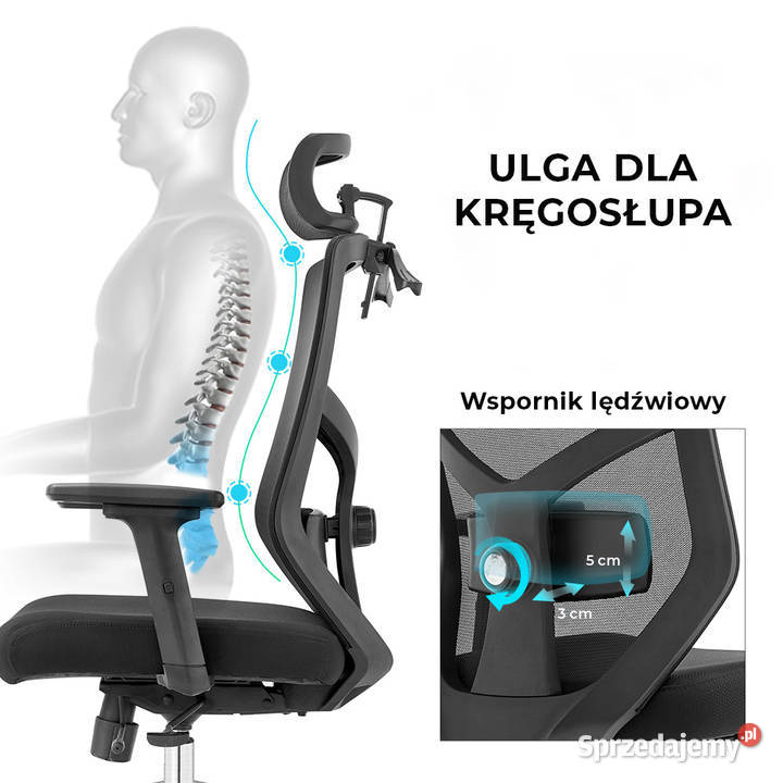 Fotel biurowy ergonomiczny Rosa czarny ANGEL Jarosław