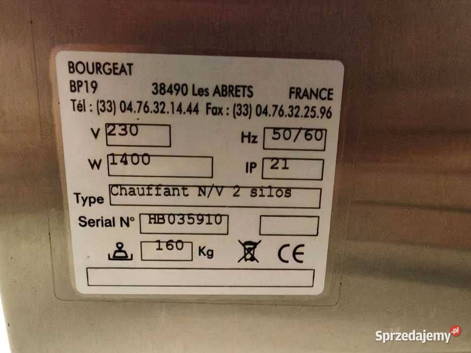 Profesjonalny podgrzewacz do talerzy Bourgeat Góra