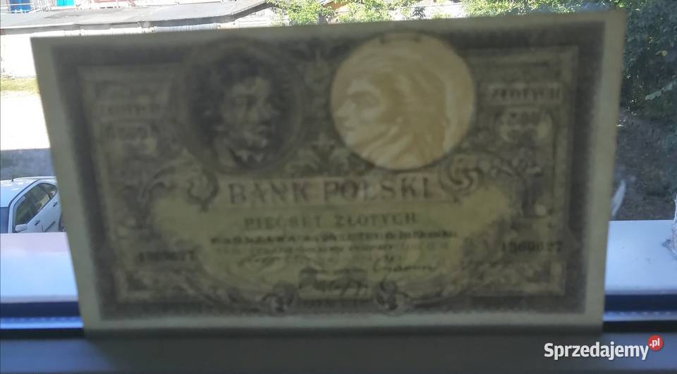 Polska banknot 500 1919 Kosciuszko Numizmatyka Poznań