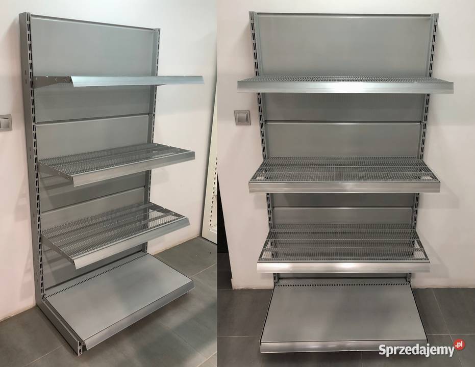 Regał sklepowy metalowy przyścienny siatkowy mazowieckie Ostrołęka