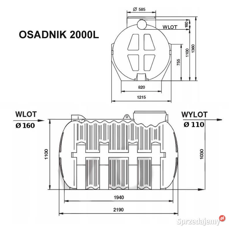 Osadnik gnilny 2000l oczyszczalnia szambo Oczyszczalnie ścieków Oława