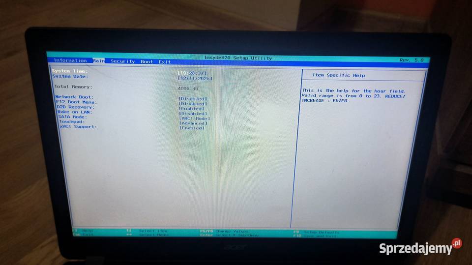 Laptop Acer Aspire ES1512C9LT bez dysku Modem GSM  Piotrków Trybunalski