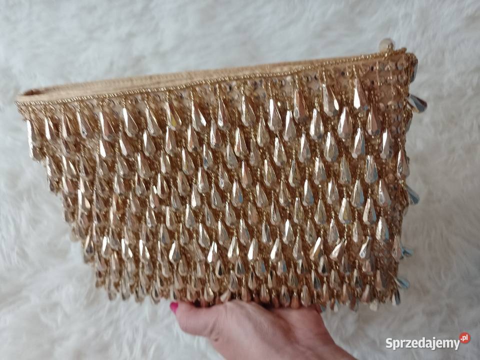 ASOS Złota bogato zdobiona frędzlami torebka Do ręki Kraków