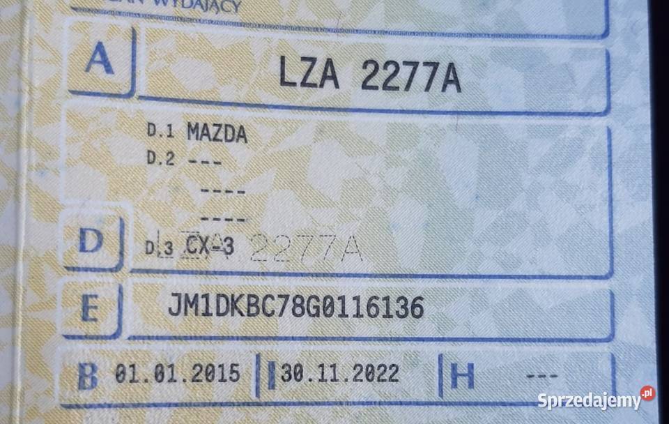 Mazda CX3 przebieg 40 20 benzyna AWD automat Zwierzyniec