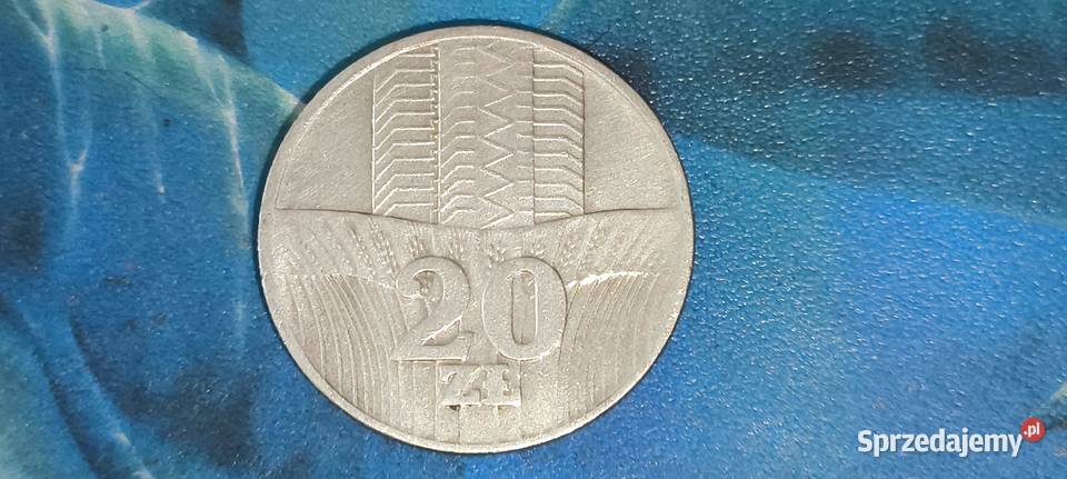 Monety PRL 20 1976 wieżowiec i kłosy Gliwice