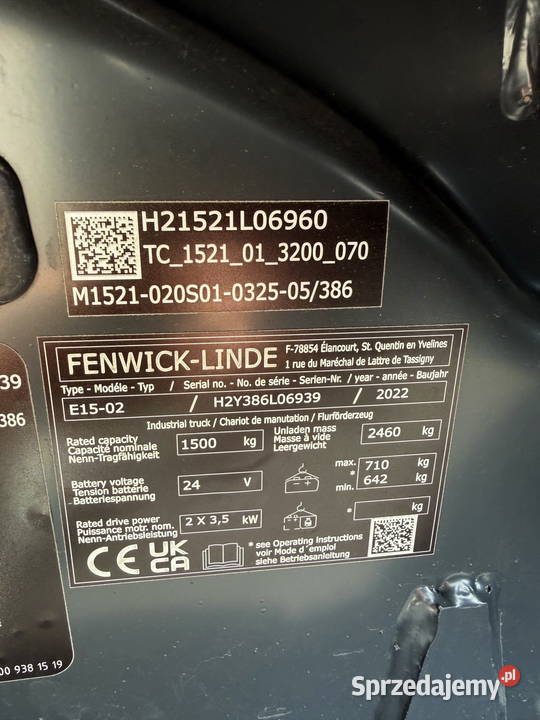wózek widłowy elektryczny LINDE E1502 Evo 2022r elektryczny Wózki widłowe Działoszyn