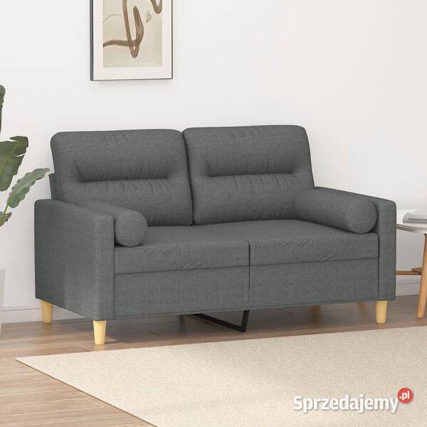 vidaXL 2osobowa sofa z poduszkami ciemnoszara Poduszki i materace