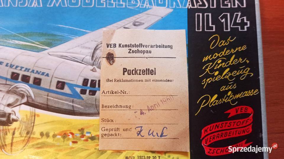Veb KZschapau Ił 14 Biały kruk Antyk Plasticart
