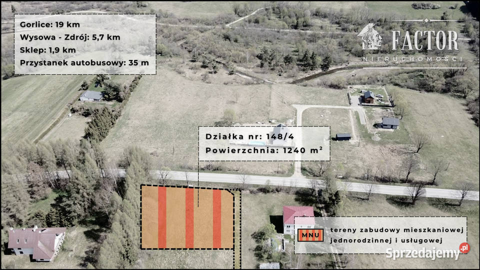 Działki budowlanousługowe w Hańczowej 897 ara do Hańczowa