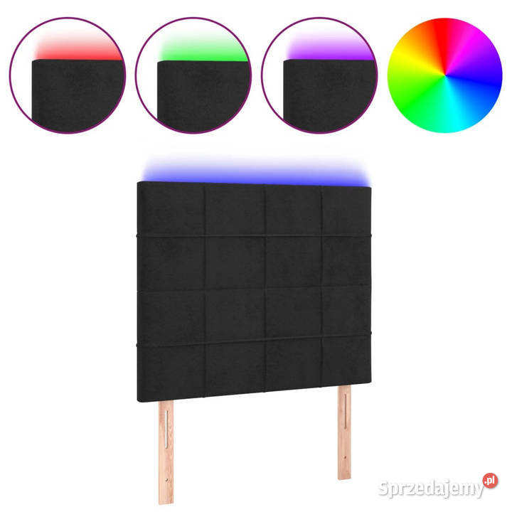 Zagłówek do łóżka z LED czarny 90x5x118128 Warszawa sprzedam