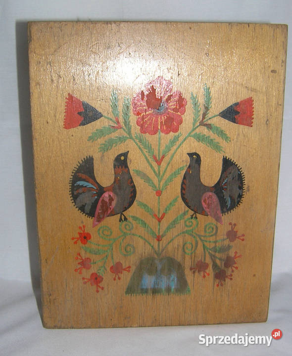 kasetka szkatułka drewniana vintage ludowaDd Bartków