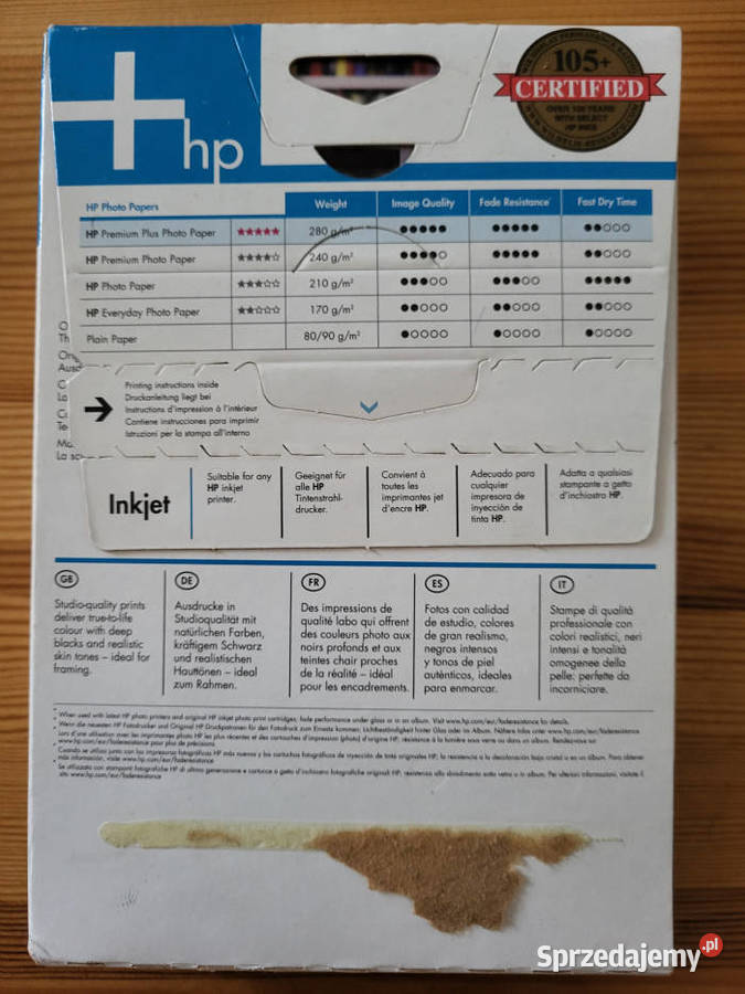 HP Premium Plus Photo Paper 10x15 100 sztuk real Kultura i Rozrywka Warszawa