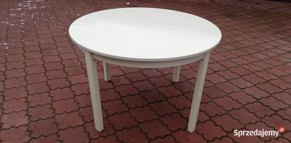 Stół biały duży okrągły stolik kawowy Sulbiny sprzedam