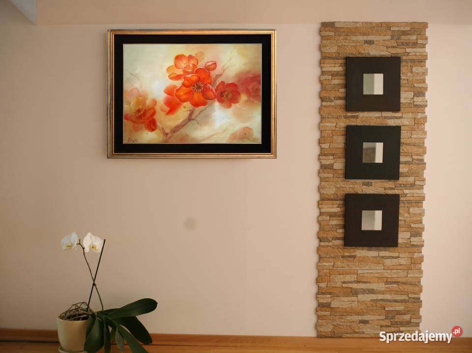 Gałązka Pigwy Impresja ręcznie malowolejny