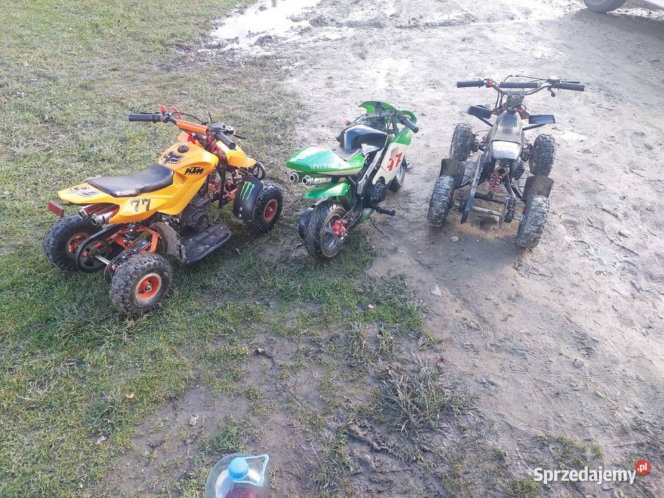 Pakiet 3 pocket bike quad 50 ścigacz 50 dzieci 49cm3 Mszana Dolna