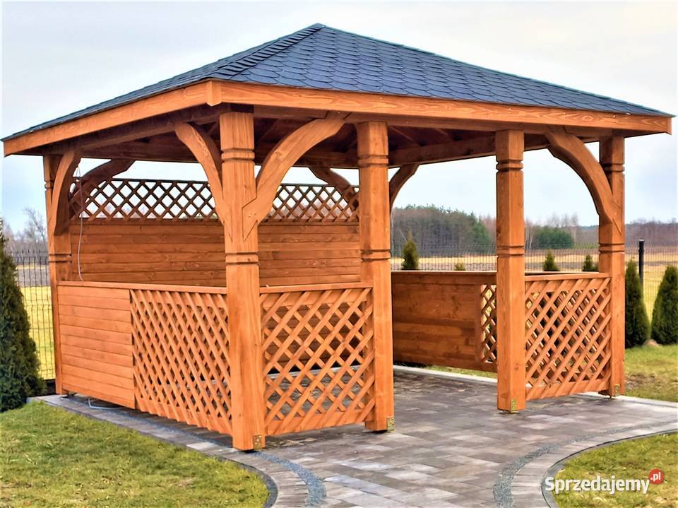 Altana prostokątna 3x4 impregnowana pokryta Stopnica