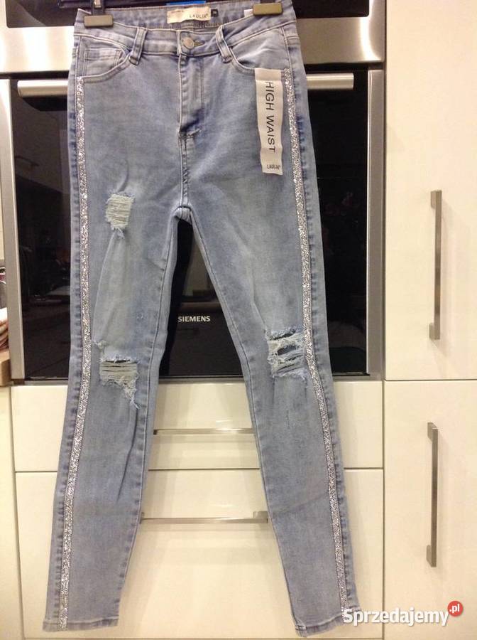 Spodnie Jeans Rurki Damskie LAULIA 36 Cyrkonie Nowa Sól