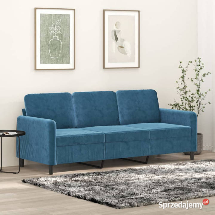 Sofa 3osobowa niebieski 180 tapicerowana mazowieckie sprzedam