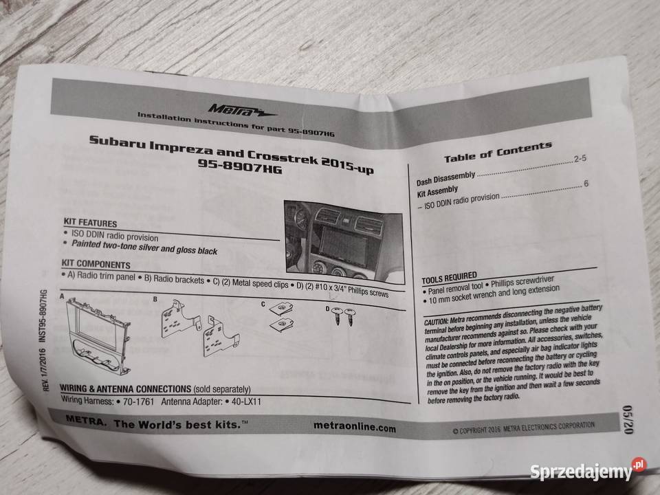 Panel Ramka 2DIN DDIN ISO Subaru Impreza XV Skoczów sprzedam
